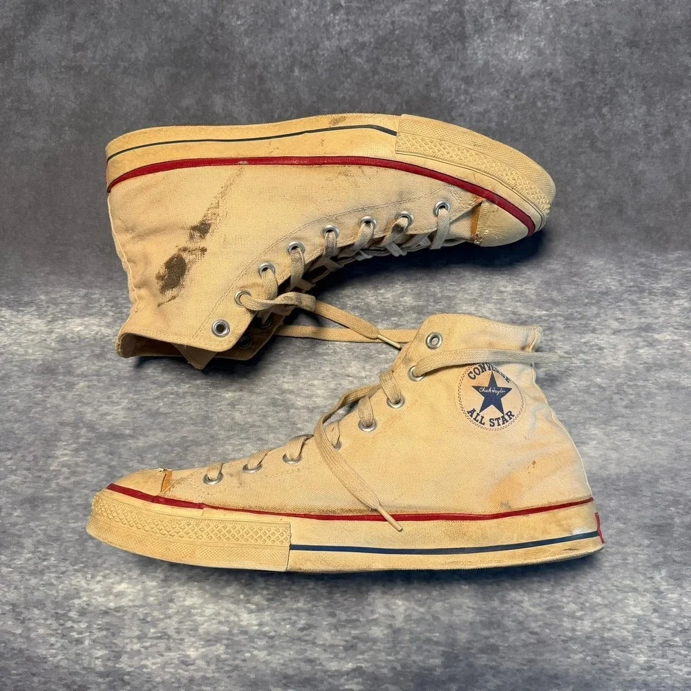 Rare Vintage 1950s Converse Chuck Taylor Red Label High Top Sneakers Mens 10 USA